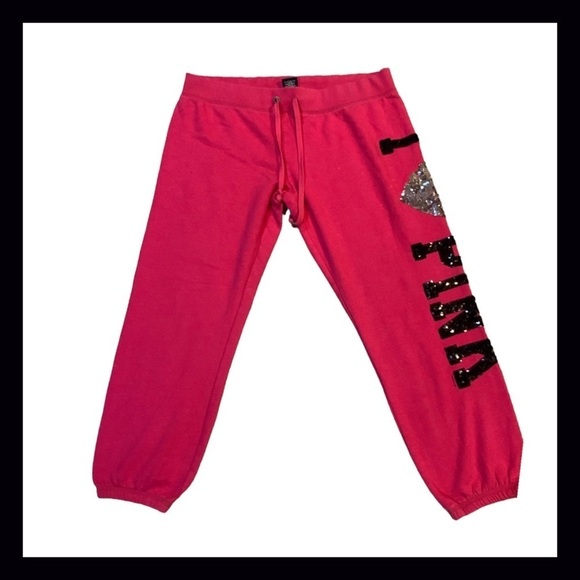 Vintage PINK Pink Black Silver Bling Sequin Matching Set Size Large - Picture 2 of 9